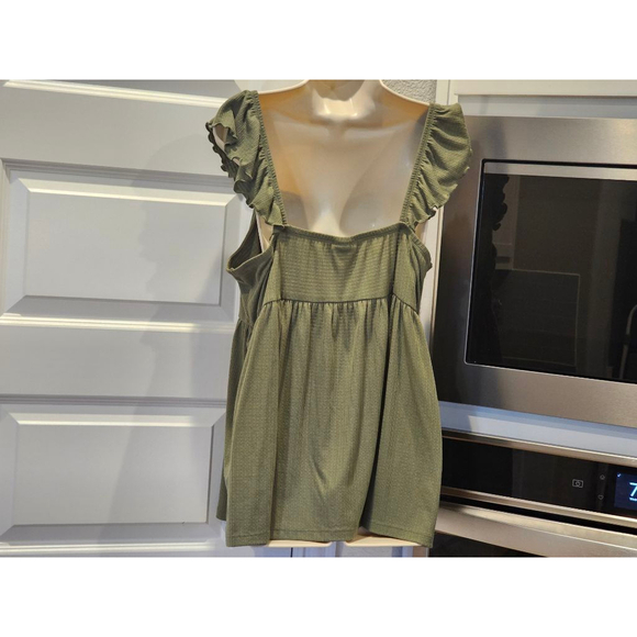 Torrid Textured Jersey Square Neck Flutter Sleeve Babydoll Size L (0X) - Picture 7 of 11